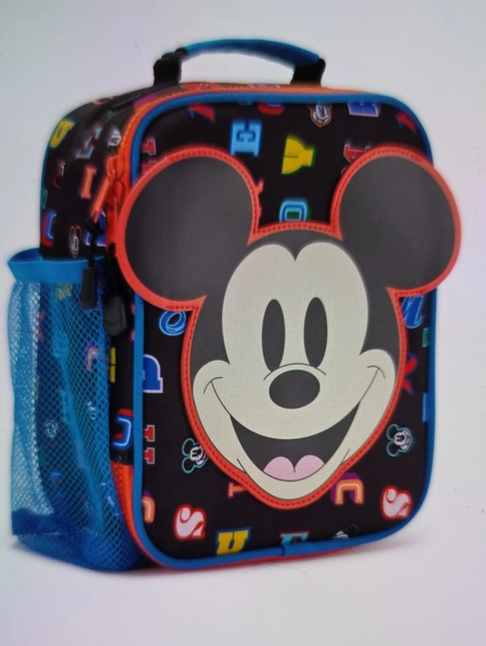 Disney Store Mickey Mouse Letter Lunch Box - Black, Blue & Red 7x9x4